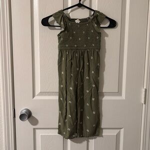 Crewcuts green floral jumpsuit romper size 3